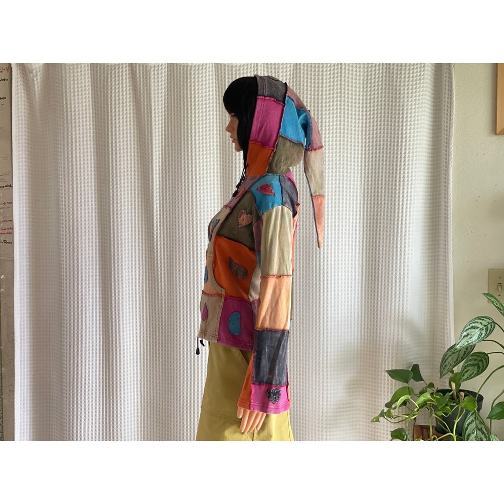 Festival Patchwork Pixie Hoodie Zip Up Cotton Jac… - image 5